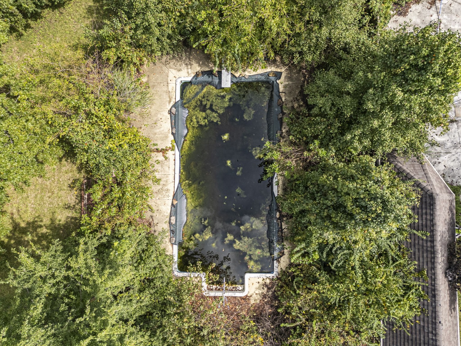 Aerial view of the .63-acre property